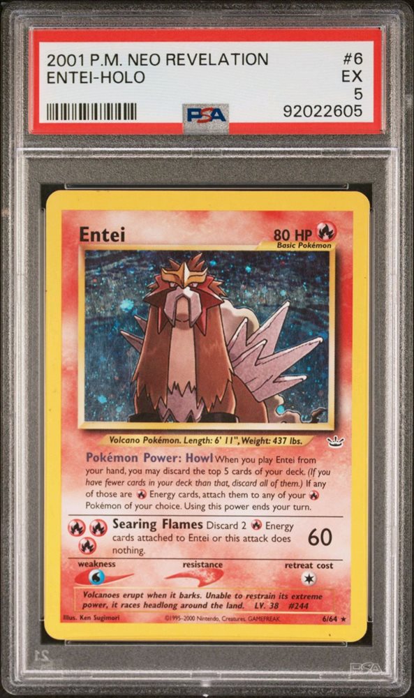 Pokémon card Entei Neo Revelation Entei Pokemon Card Japanese TCG No.244 Neo Revelation Holo