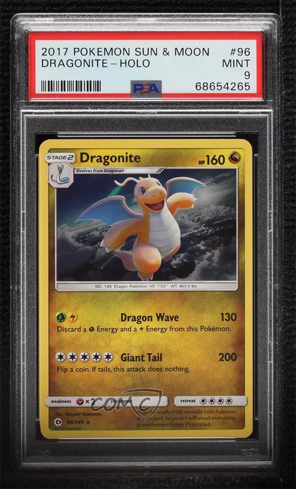 Dragonite 96/149 Sun & Moon 2017  Cosmos Holo Rare Pokmon TCG Card  NM  Condition Graded Pokemon Cards