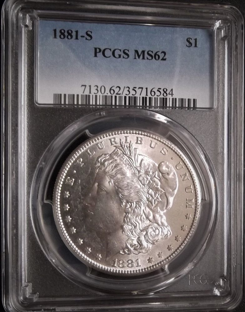 1881-S Morgan Dollar PCGS Graded MS-62 Genuine Uncirculated