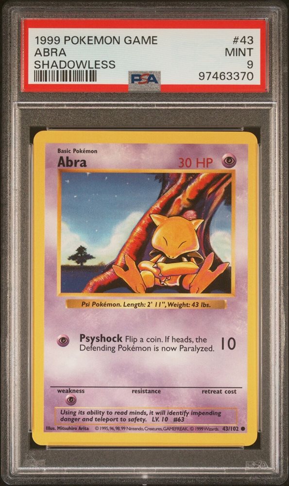 ポケモンカードゲーム Abra 1st edition shadow less 🔥Abra 43/102 BASE SET SHADOWLESS “1st Edition” MASTERPIECE