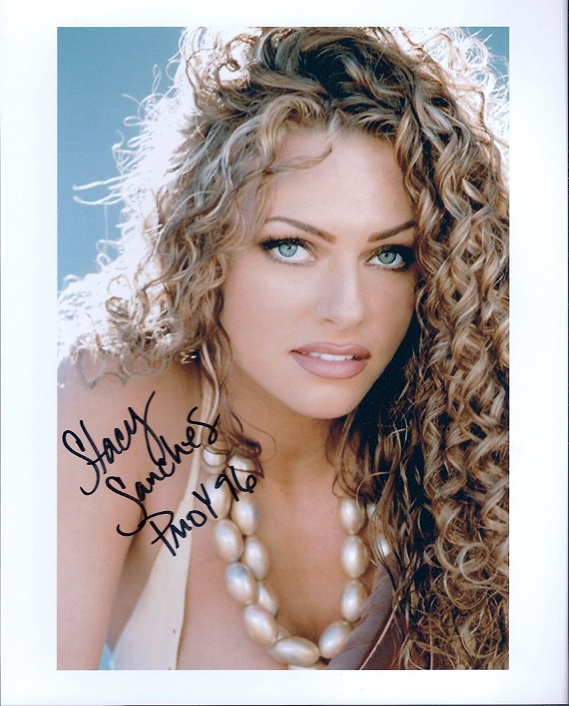 STACY SANCHES signed 8x10 Photo SEXY Playboy PMOY 1996