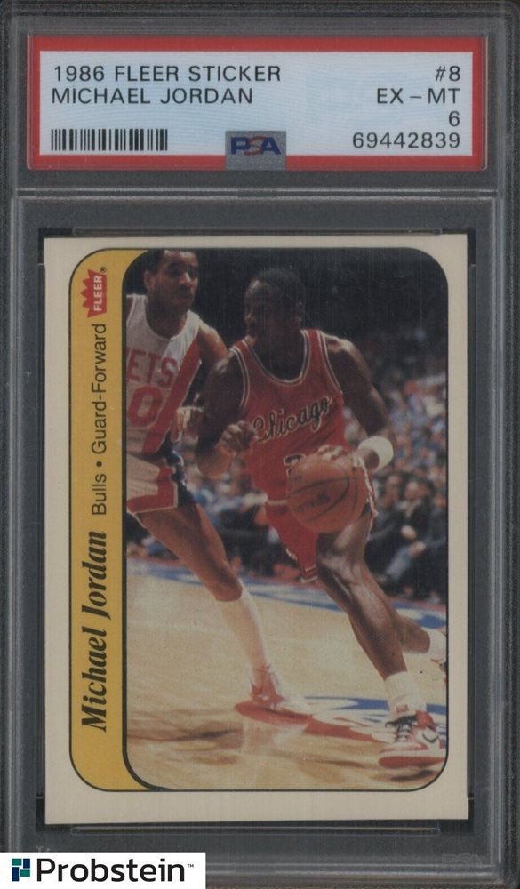 1986 Fleer Basketball #8 Michael Jordan Sticker 鑑定済み BGS