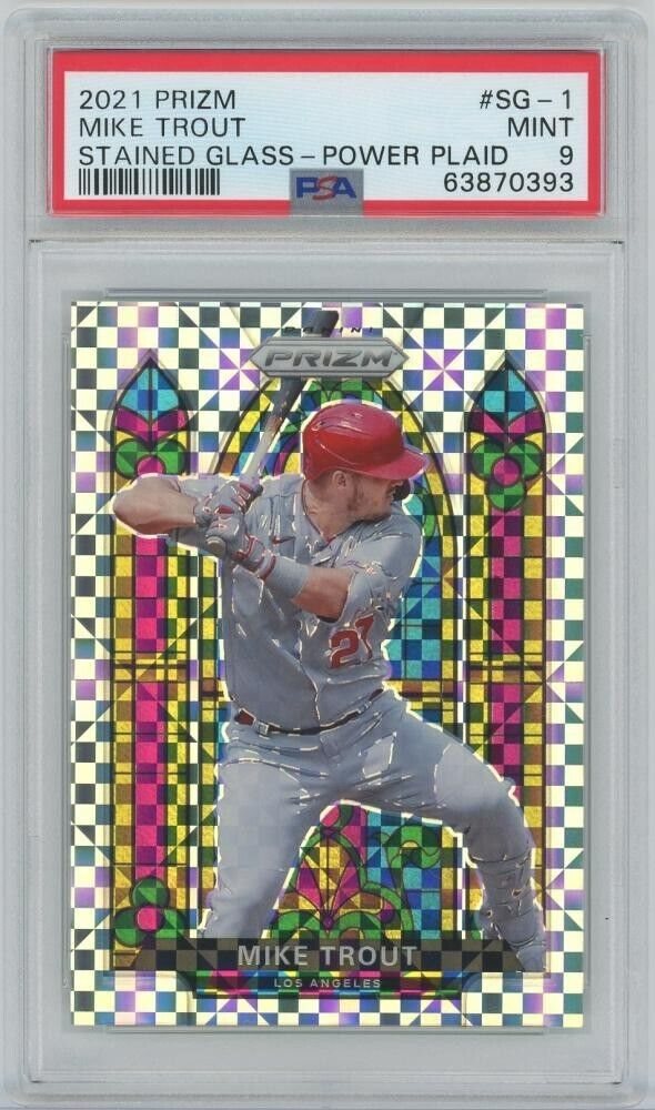 MLB Card 2021 Mike Trout PANINI Prizm Stained Glass Pow