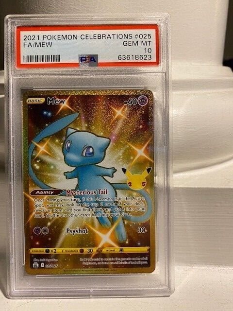 2021 mew pokemon card 2021 Pokemon Celebrations 25th Anniversary MEW #11 PSA MINT 9