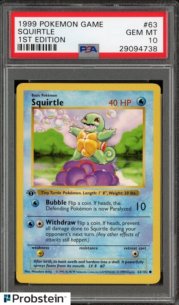 Auction Prices Realized Tcg Cards 1999 POKEMON GAME Squirtle