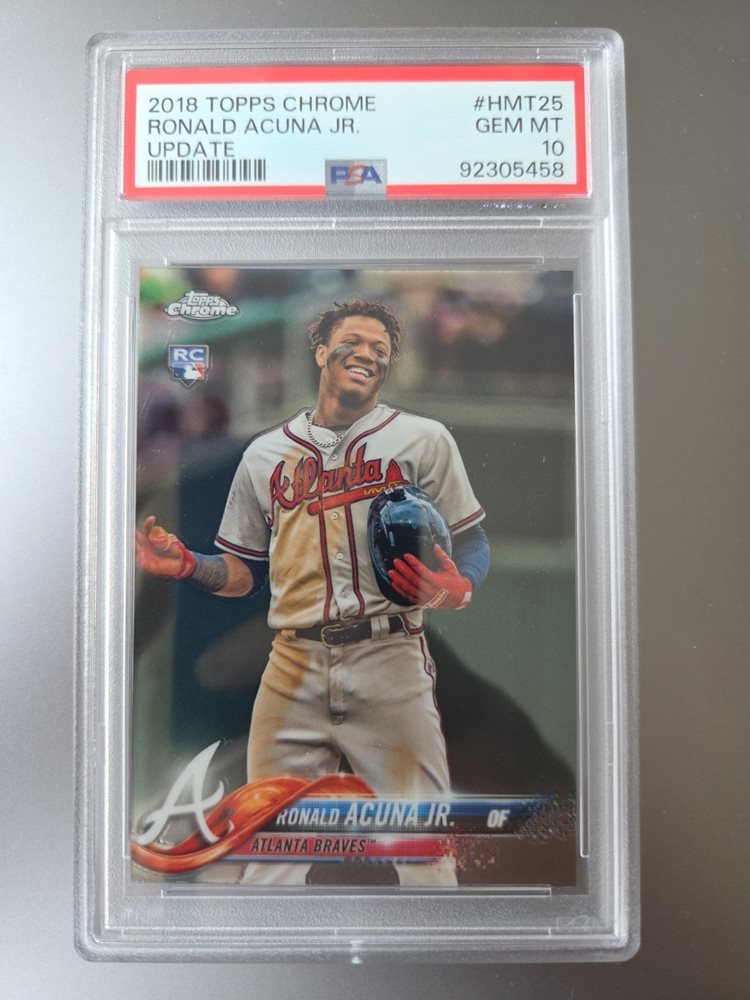 Topps Chrome 2018 UPDATE RONALD ACUNA JR SP RC #HMT 25 PSA