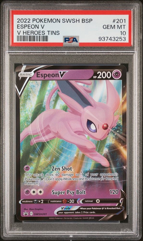 Espeon エーフィ V PSA10 PSA 10 Espeon V Alt Art 180/203 Evolving Skies 2021 Pokemon Card
