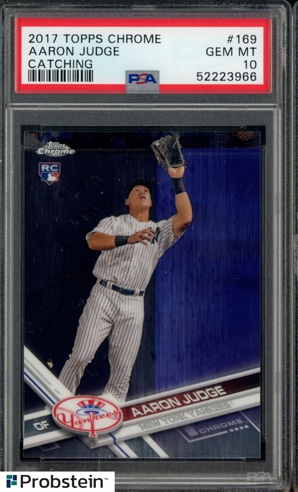 ゲームセンター・ゲームカード 2017 Topps Chrome Aaron Judge RC PSA 2017 TOPPS CHROME AARON JUDGE GREEN REFRACTOR /99 BGS 9.5