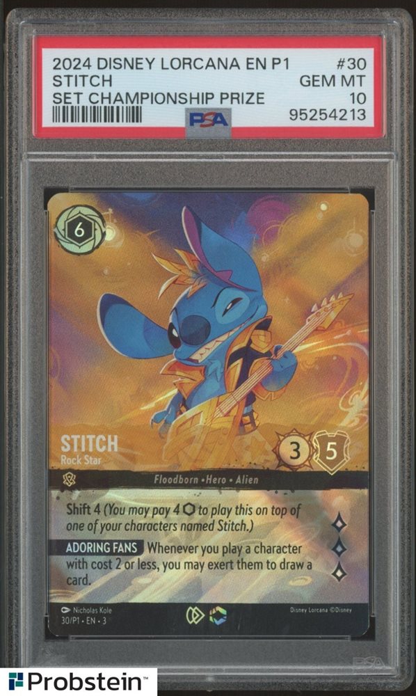 PSA10Disney Lorcana スティッチ #30 382 23/204 FR | Stitch, Rock Star | carte Super Rare Disney