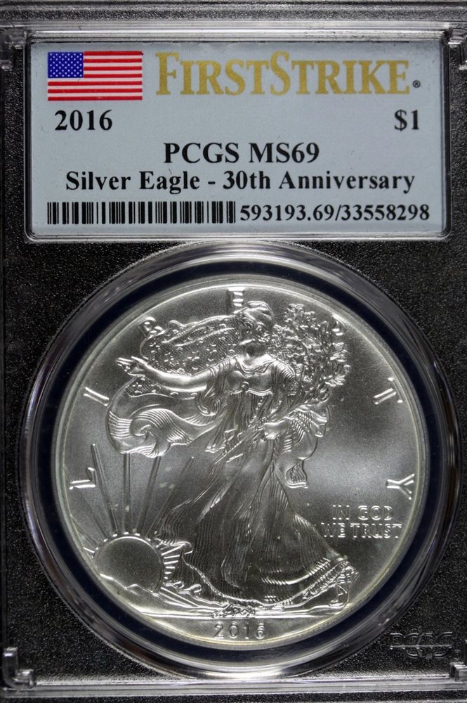 2016年 シルバーイーグル銀貨 PCGS MS69 FS 2016 - PCGS MS69 Silver American Eagle!!! #B11877, MS69 - PCGS