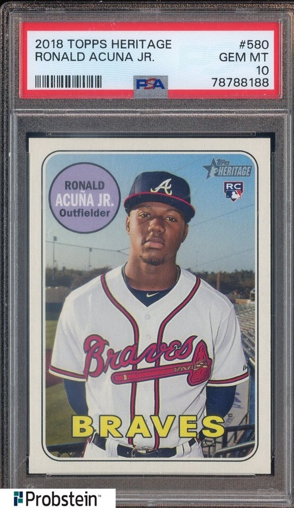 2018 Topps heritage Ronald Acuna Jr rookie PSA 10 | eBay