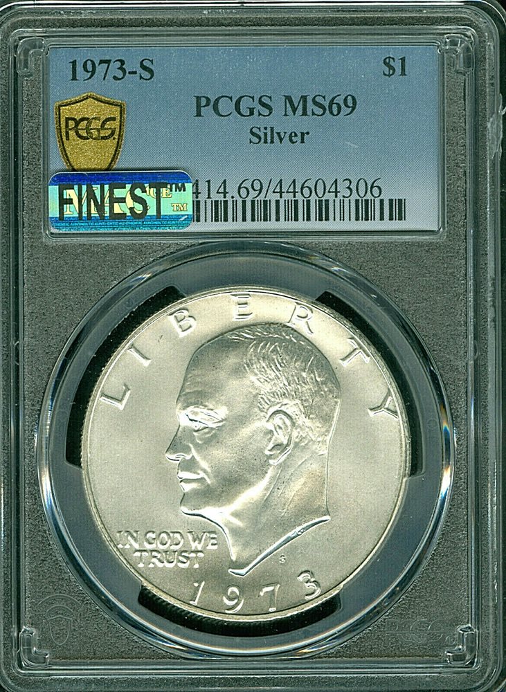 アメリカ　銀貨 フルーフ　1973-S アイゼンハワーダラーPR69 PCGS 1973-S EISENHOWER SILVER DOLLAR PCGS MS-69 PQ MAC FINEST MAC