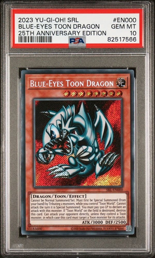 PSA10 BLUE-EYES TOON DRAGON シークレット アジア版 Yugioh Blue-Eyes Toon Dragon MRL-000 Secret Rare 1st Ed MP