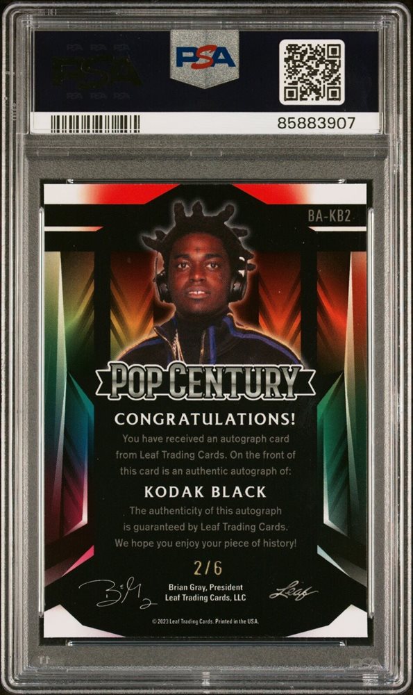 Kodak Black Pop Century サインカード 1/3 Auction Prices Realized
