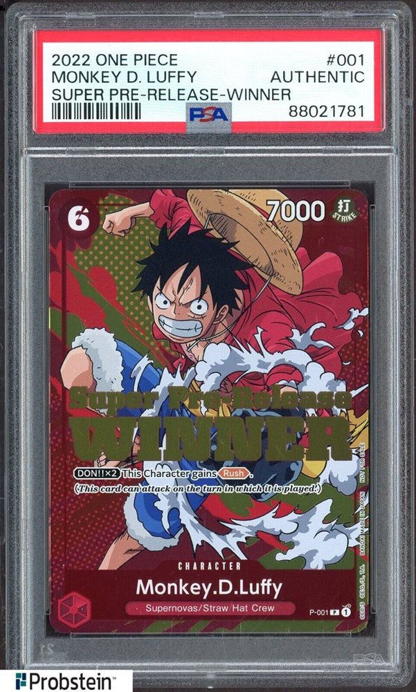 スモーカー　Pre-Release WINNER　PSA10 Auction Prices Realized Tcg Cards 2022 ONE PIECE PROMOS