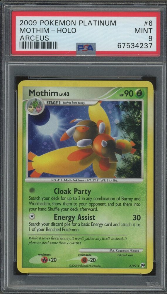 Auction Prices Realized Tcg Cards 2009 POKEMON PLATINUM ARCEUS Mothim-Holo