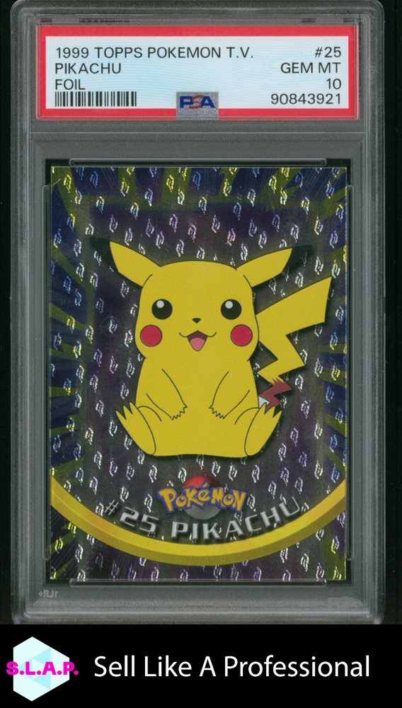 PIKACHU Card Pokemon TCG Foil #25 1999 Topps TV Series 1