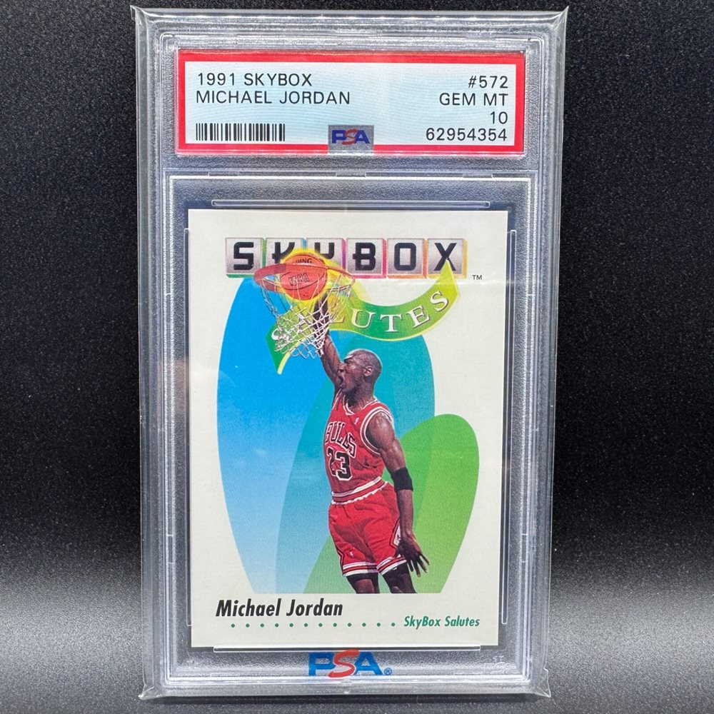 [お盆セール] 1991 Skybox マイケル ジョーダン PSA-10 1991 SKYBOX MICHAEL JORDAN #572 PSA 10 GEM MINT HOF BULLS
