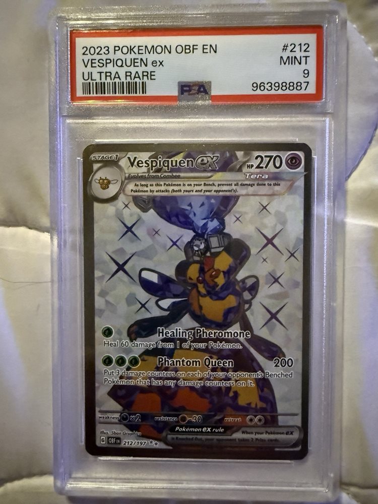 Vespiquen Ex Pokemon Card Pokemon TCG 2023 Pokemon SV Obsidian Flames Full  Art Vespiquen ex #212 CGC 9 MINT on Fanatics Collect