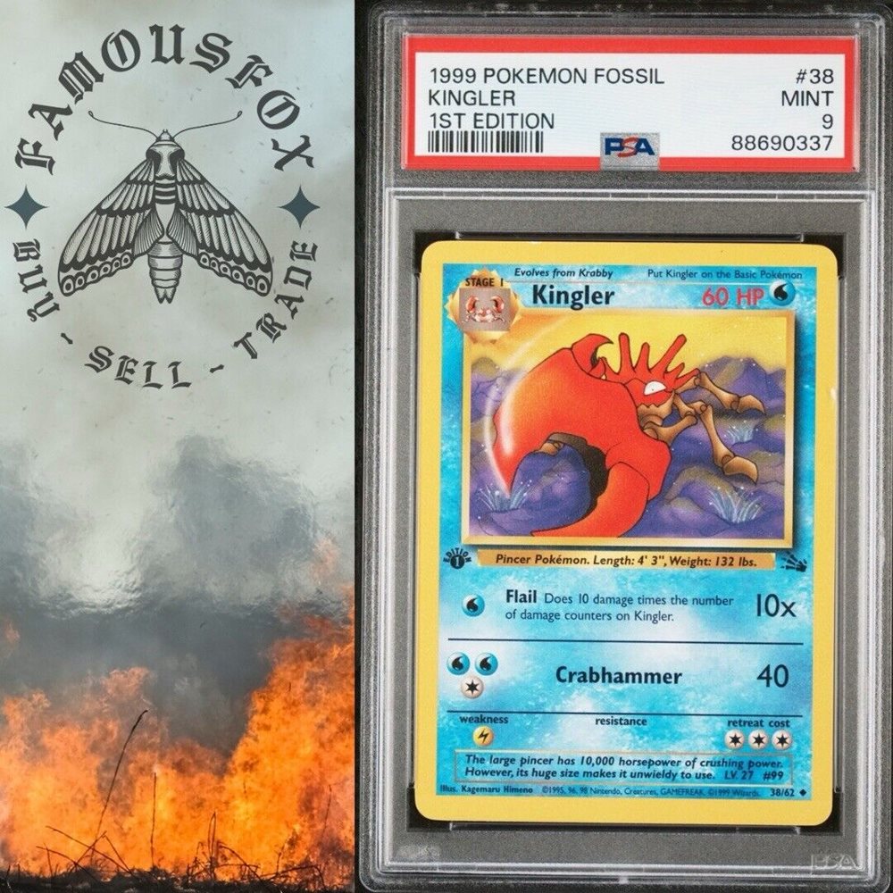 1995 kingler pokemon card value Kingler (38/62) [Fossil 1st Edition] – Galactic Gamez main image 1