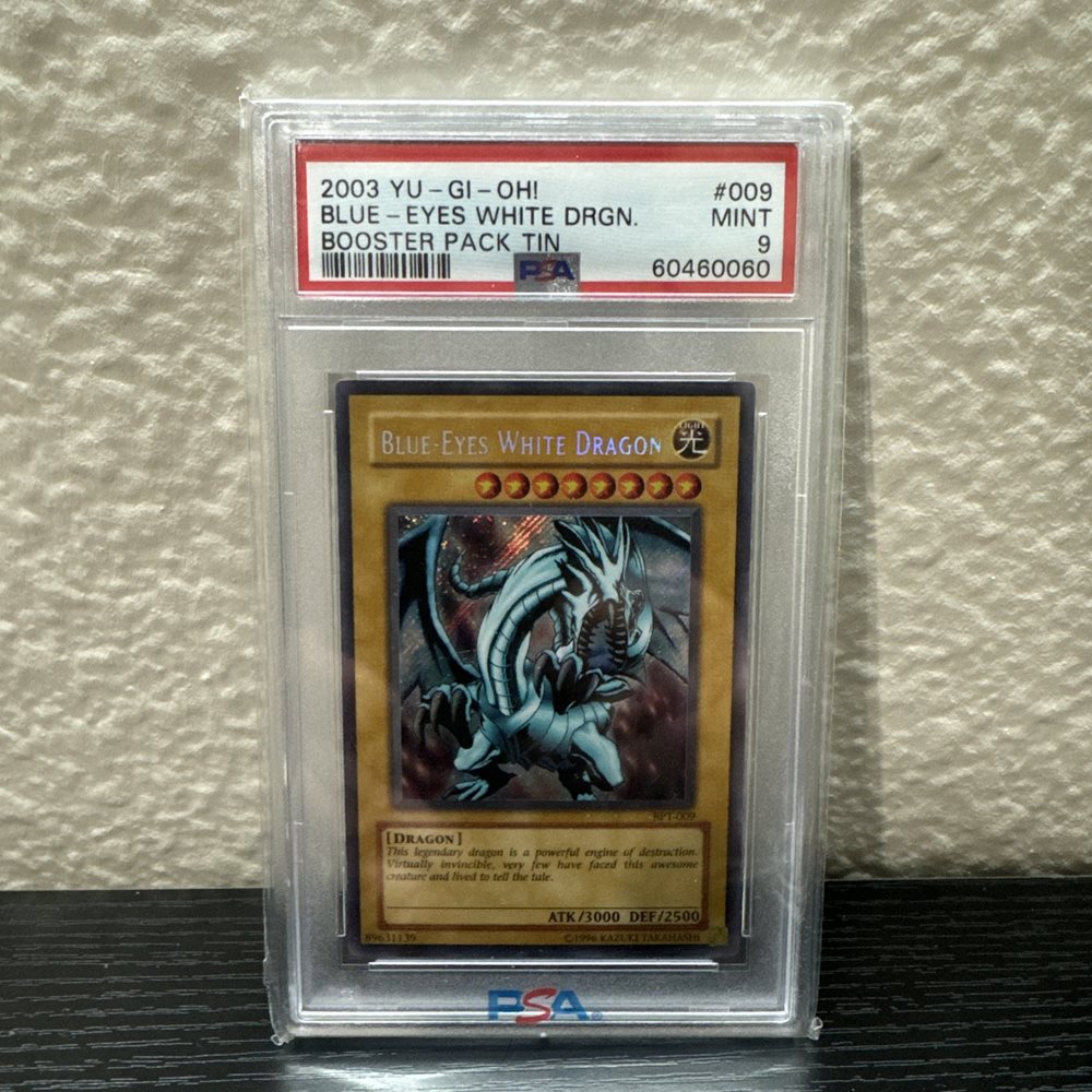 2003遊戯王青眼の白龍ブースターパック缶009 PSA10 ポップ53 Auction Prices Realized Tcg Cards 2003 YU-GI-OH! BOOSTER