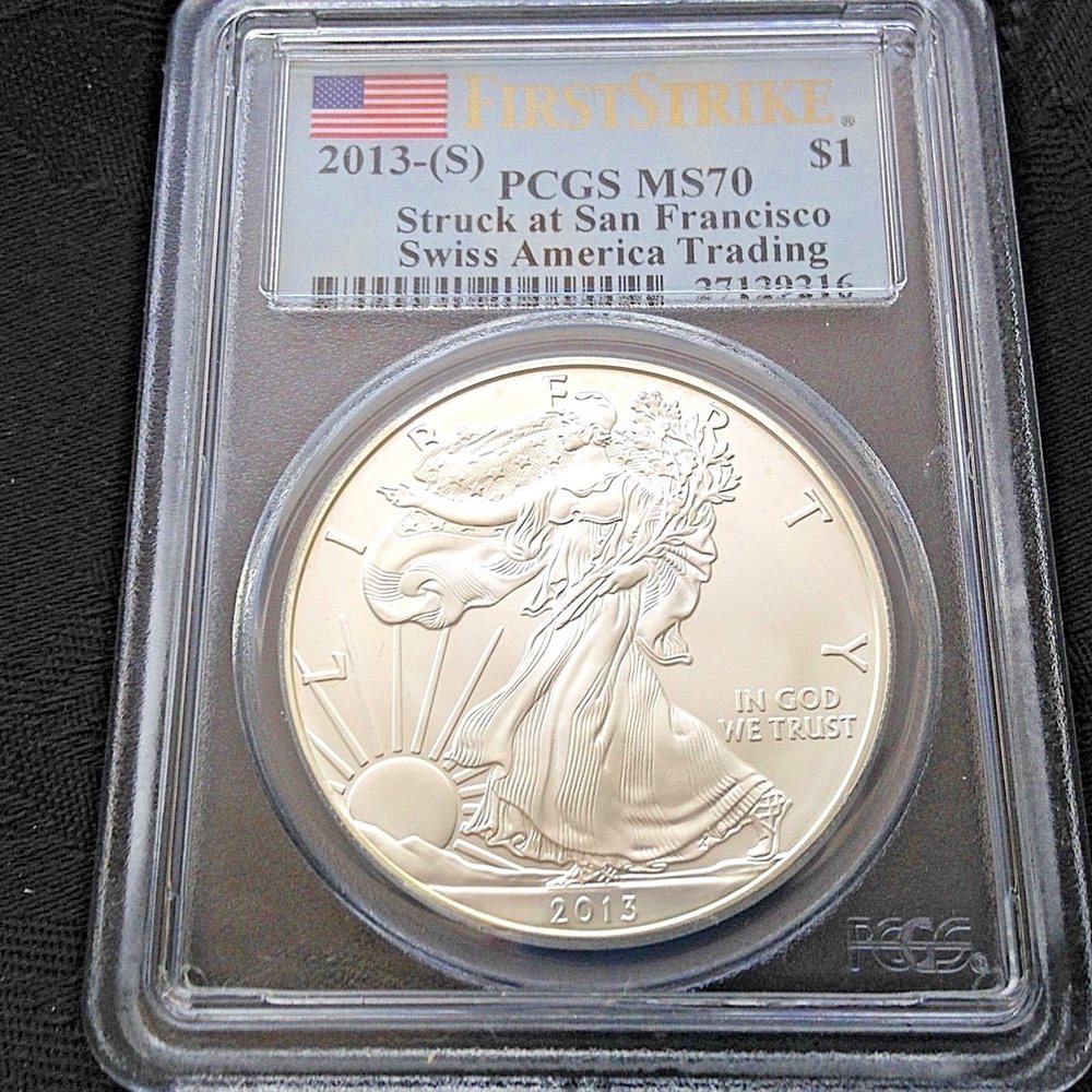 ★PCGS★最高鑑定★2013 w MS70 SP70 アメリカ イーグル 2013 Silver Eagle First Strike PCGS MS-70, MS70 - PCGS