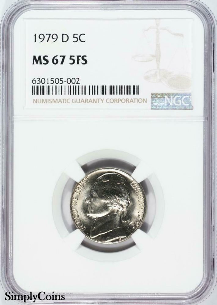 1979-D Jefferson Nickel ~ NGC MS67 5FS FS ~ TOP POP FINEST
