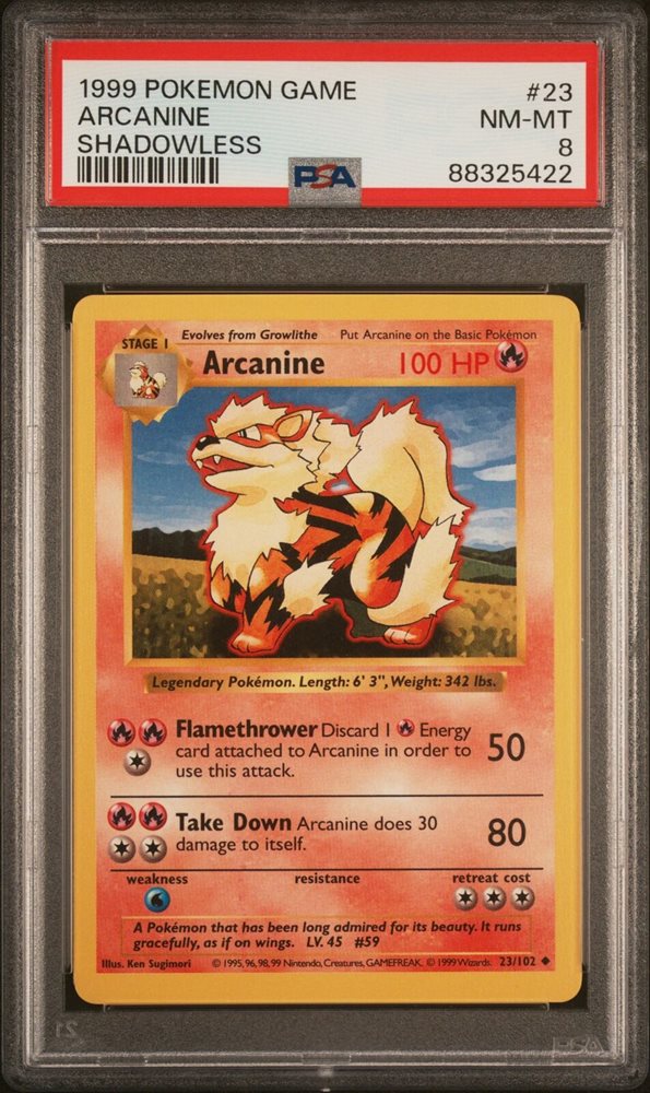 Auction Prices Realized Tcg Cards 1999 Pokemon Game Arcanine