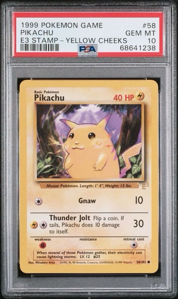 ポケカ英語版ピカチュウ 1999イエローチーク シャドーレス PSA10 ポケカ英語版ピカチュウ 1999イエローチーク シャドーレス PSA10