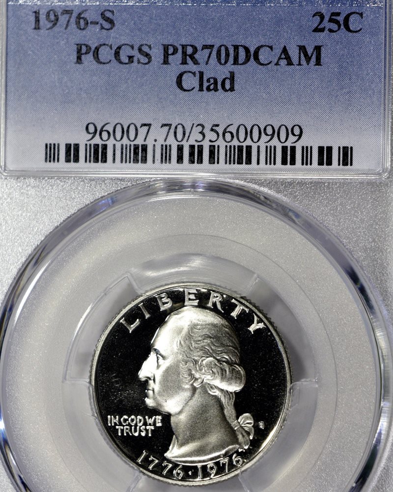 1976-S PR70 DCAM Clad Washington Quarter 25c Proof, PCGS