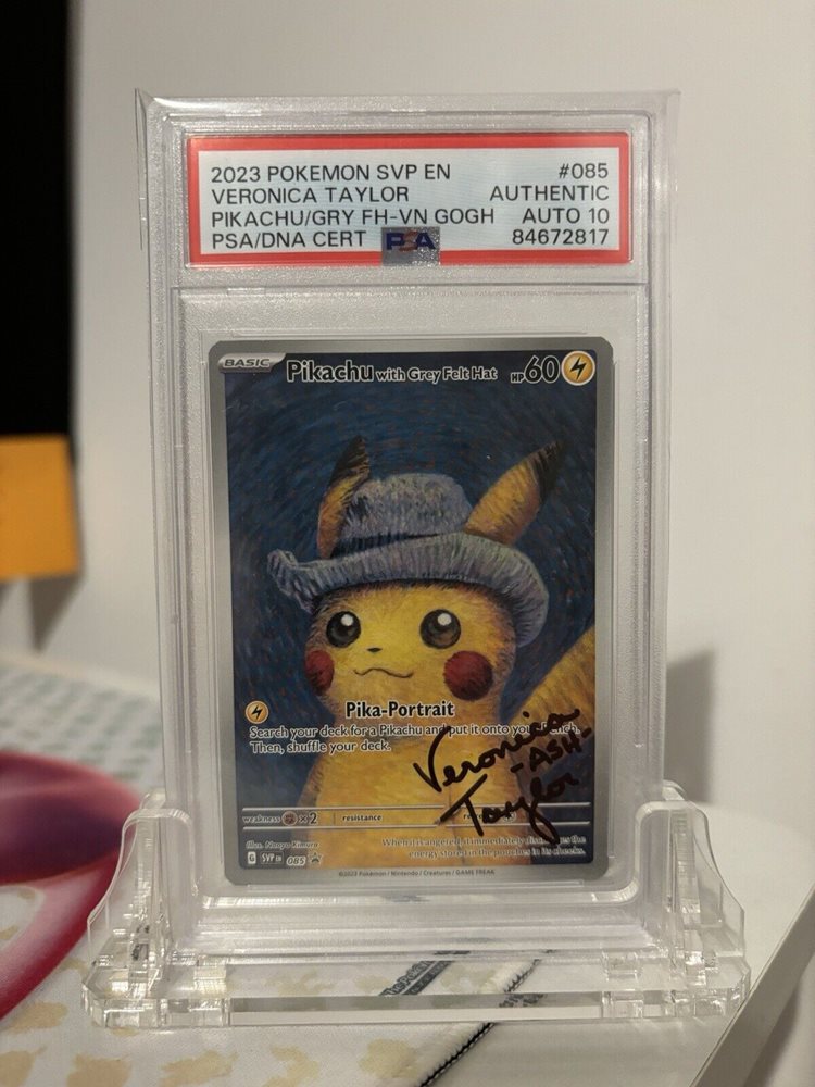 2023 Pokémon Pikachu with Grey Felt Hat 2023 Pokemon SV Black Star Promo Van Gogh Pikachu With Grey