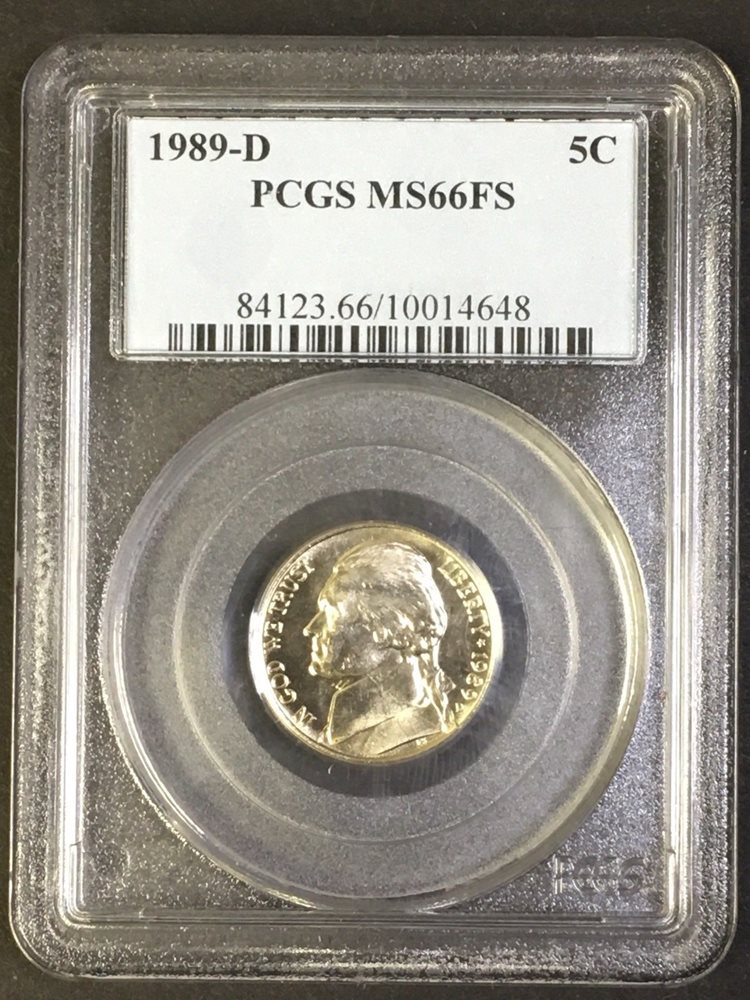 1989-D JEFFERSON NICKEL - PCGS MS66FS - FULL STEPS, MS66FS