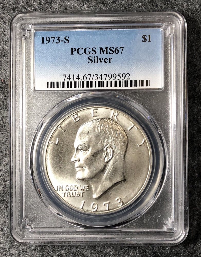 1973 S $1 Silver Ike Eisenhower Dollar PCGS MS67