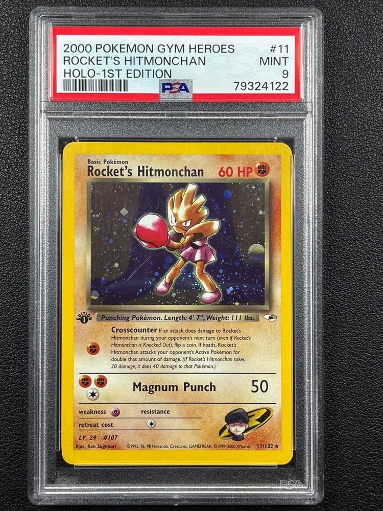 ポケモン Rocket's Hitmonchan PSA10品質 Rocket's Hitmonchan 11/132 Gym Heroes Pokemon TCG Holo Rare