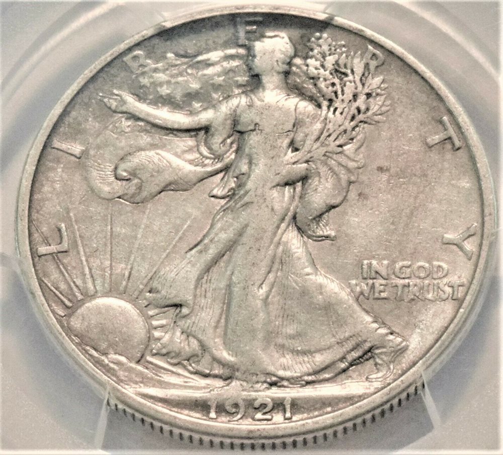1921 S 50C PCGS VF 25 Walking Liberty Silver Half Dollar, Scarce