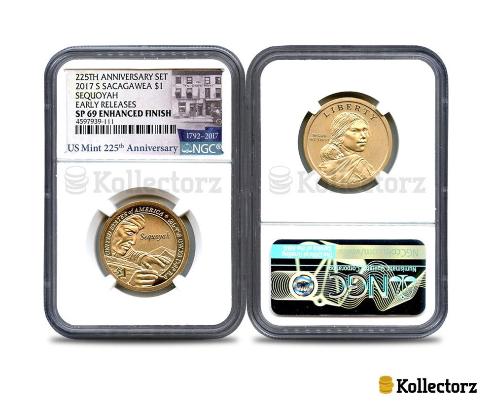 2016 S Native American Enhanced $1 Dollar Coin /& Currency Set PCGS SP70