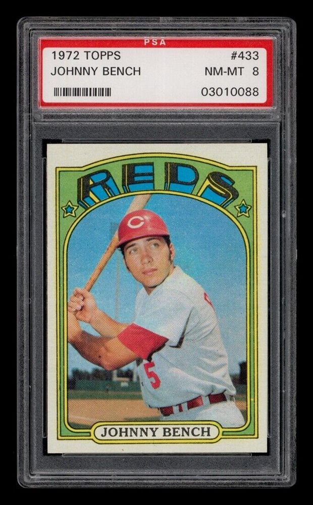 1972 TOPPS #433 JOHNNY BENCH -PSA 4 VG-EX