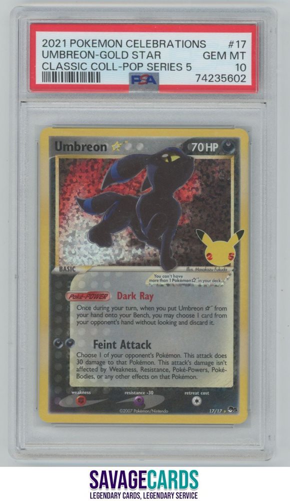 2021 Pokémon Umbreon-Gold Star PSA 10 PSA 10 Umbreon Gold Star 012/025 25th Anniversary Promo