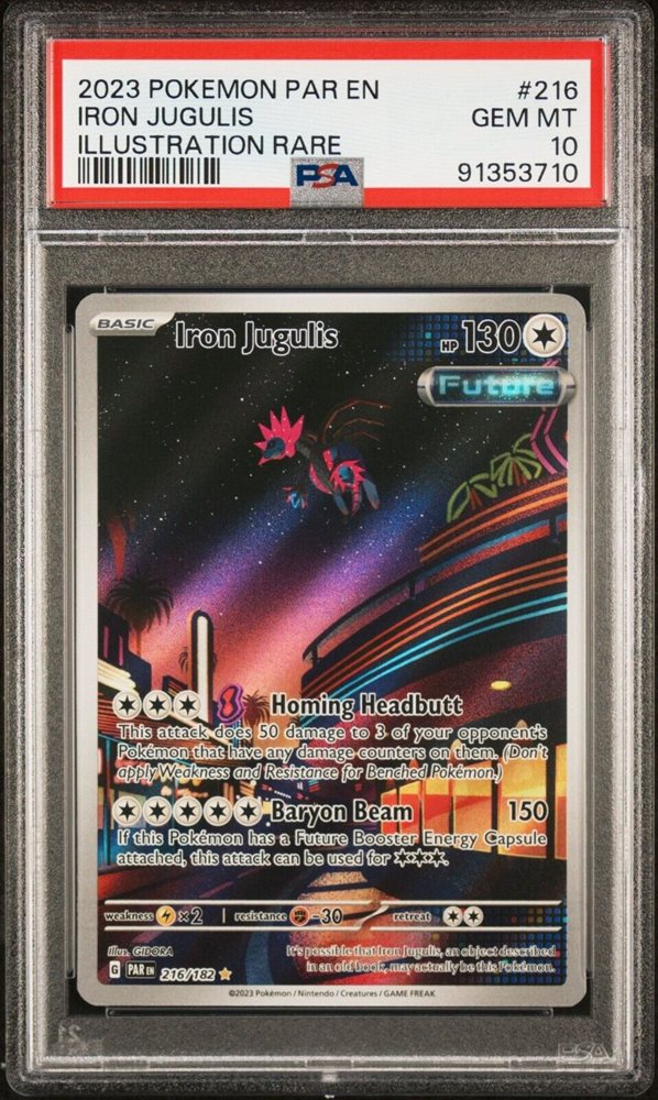 iron jugulis pokemon card value 2023 Pokemon Future Flash Iron Jugulis Holo Art Rare Japanese Art Rare CGC 10 #078/066 main image 1