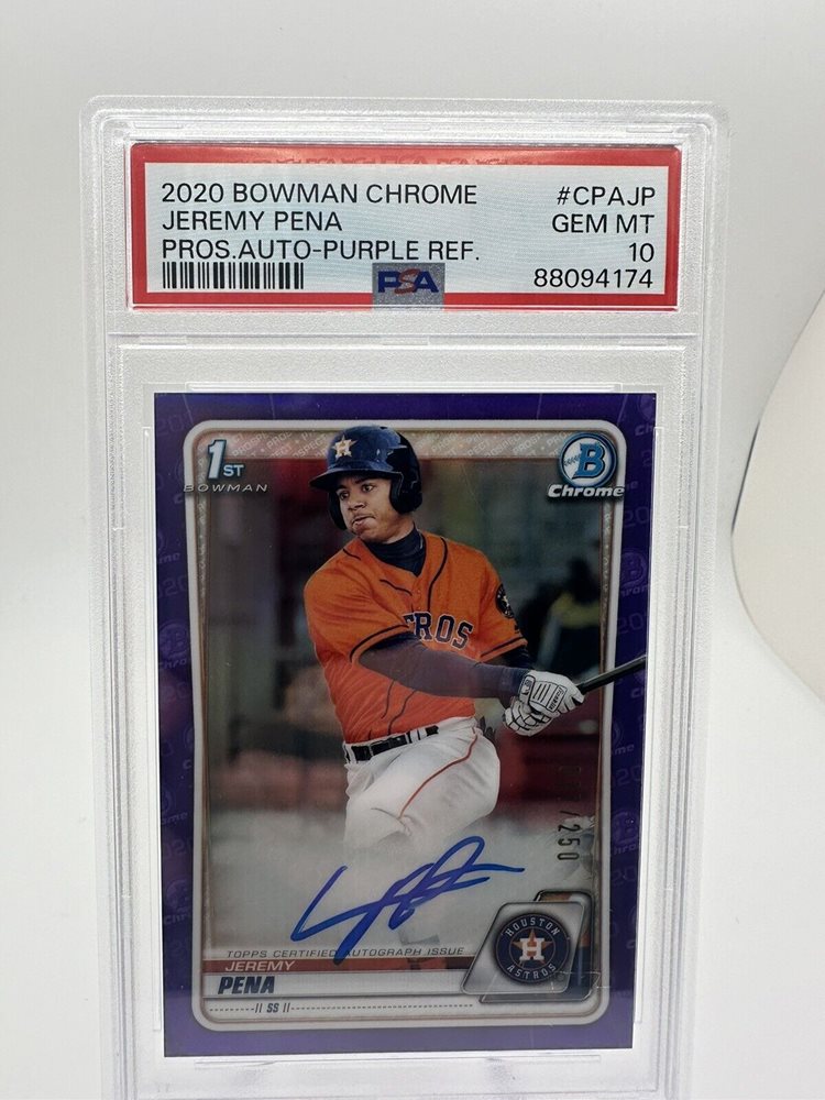 Bowman 2020 Jeremy Pena Purple Ref Auto