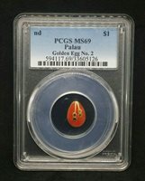 1 Prooflike 0.5g Pure Gold Coin Golden Egg No Palau $1 Imperial Eggs