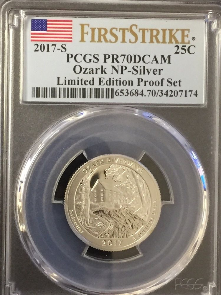 2017-S Silver Ozark First Day Of Issue PCGS PR69DCAM Ship $ on 1st coin only
