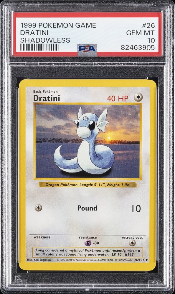 PSA 8 - Pokemon DRATINI - 1st EDITION Shadowless Base Set