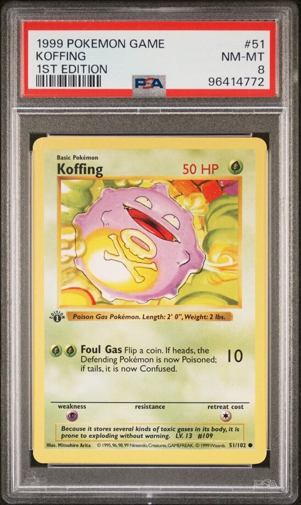 koffing pokemon card 1995 Koga's Koffing 2000 First Edition PSA 9 Pokemon Card main image 1