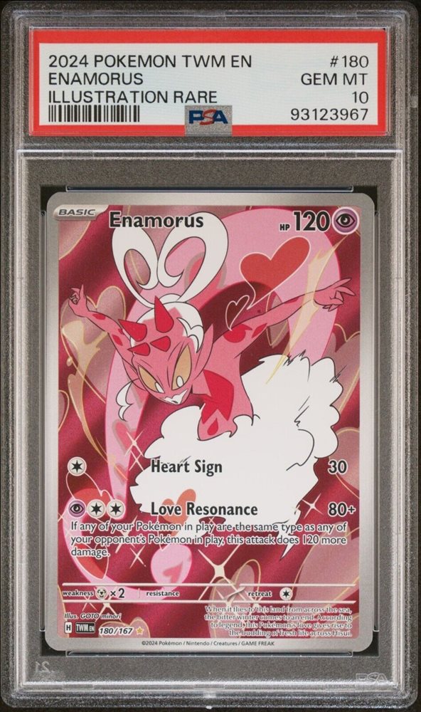 enamorus pokemon card PSA 10 Twilight Masquerade #180 GorillaTCG Heart Sign 30 Enamorus V Pokemon Like new
