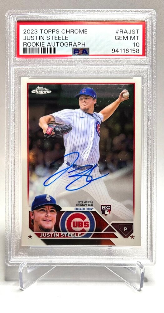 Justin Steele 2023 Topps Chrome Rookie Auto RC Baseball MLB 直書き