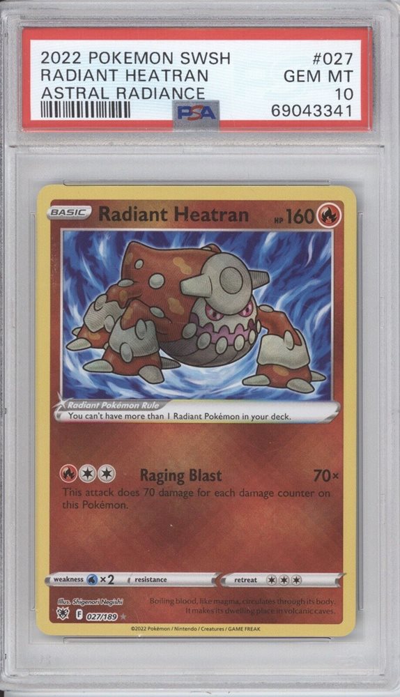Shiny Price Pokemon Radiant Heatran Holo Card - 027/189 From Astral Radiance Set (Ungraded) Collectible Casino Cards Shiny Price Pokemon Radiant Heatran Holo Card - 027/189 From Astral Radiance Set (Ungraded) Collectible Casino Cards