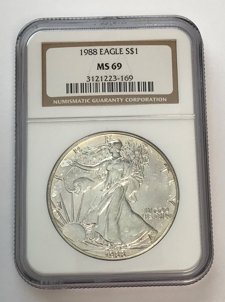 1992 American Silver Eagle Dollar MS69 NGC