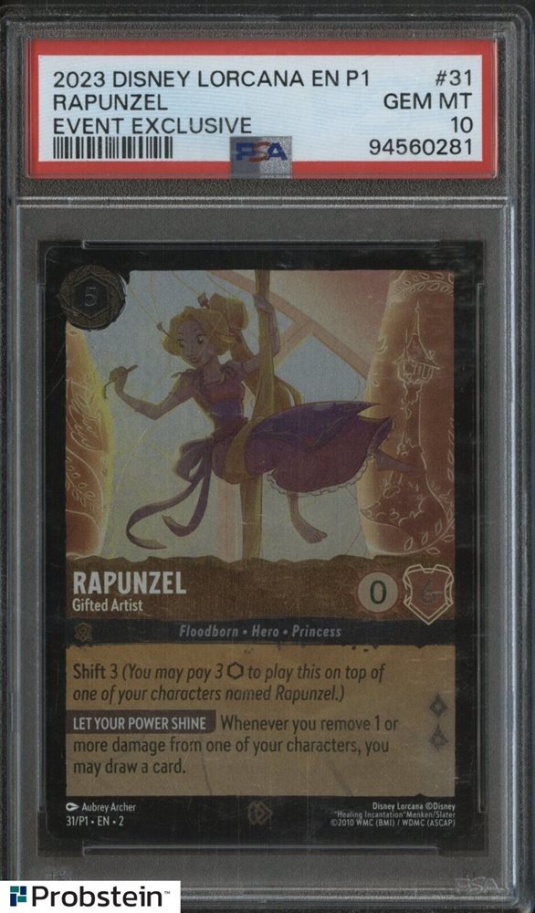ロルカナ　プロモ　ラプンツェル　PSA10 Auction Prices Realized Tcg Cards 2023 DISNEY LORCANA EN P1