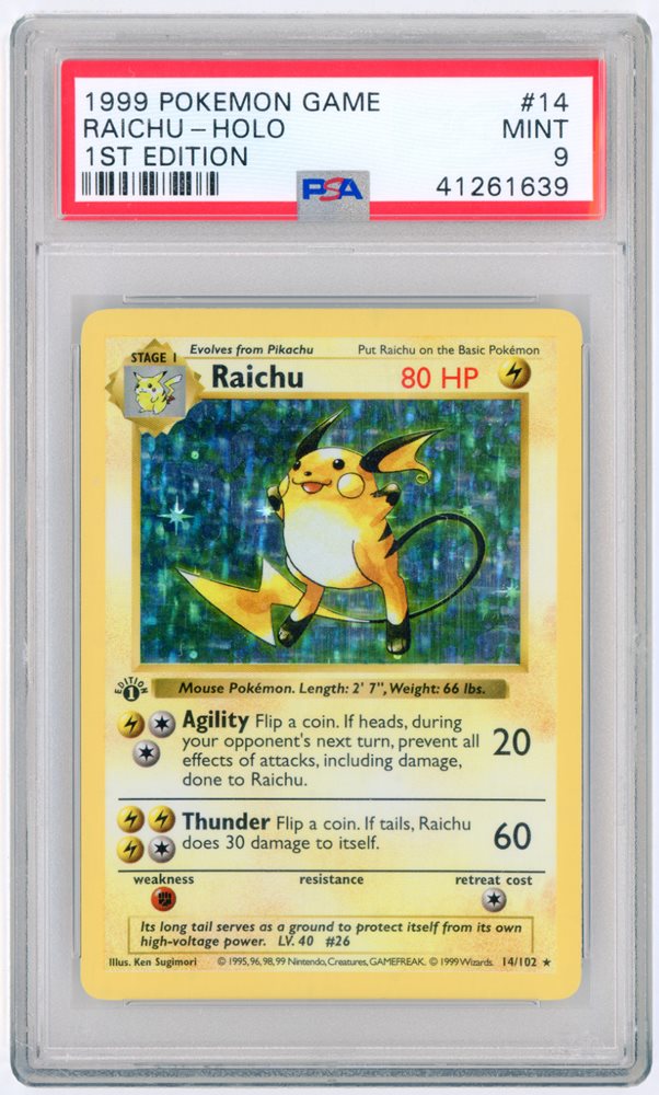 Auction Prices Realized Tcg Cards 1999 POKEMON GAME Raichu-Holo